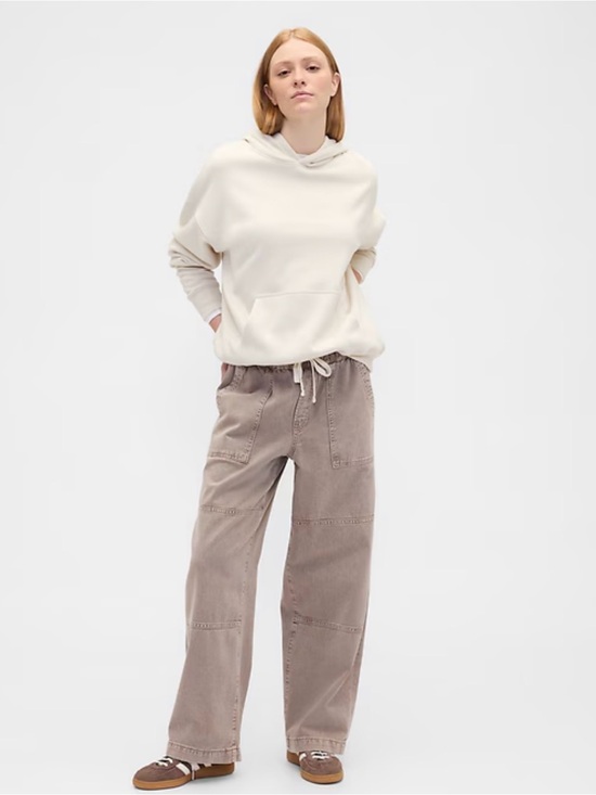 GAP Pants - GAP Wide Leg Patchwork Drawstring Pants in Brown